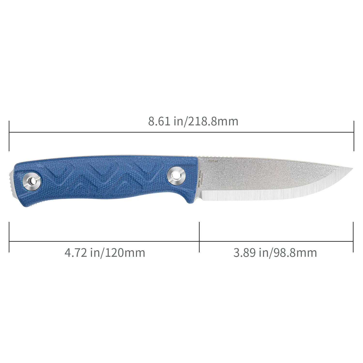 SRM Bushcut 702T-ME (3.89" 14C28N Blade, Micarta Handle) - Image 4
