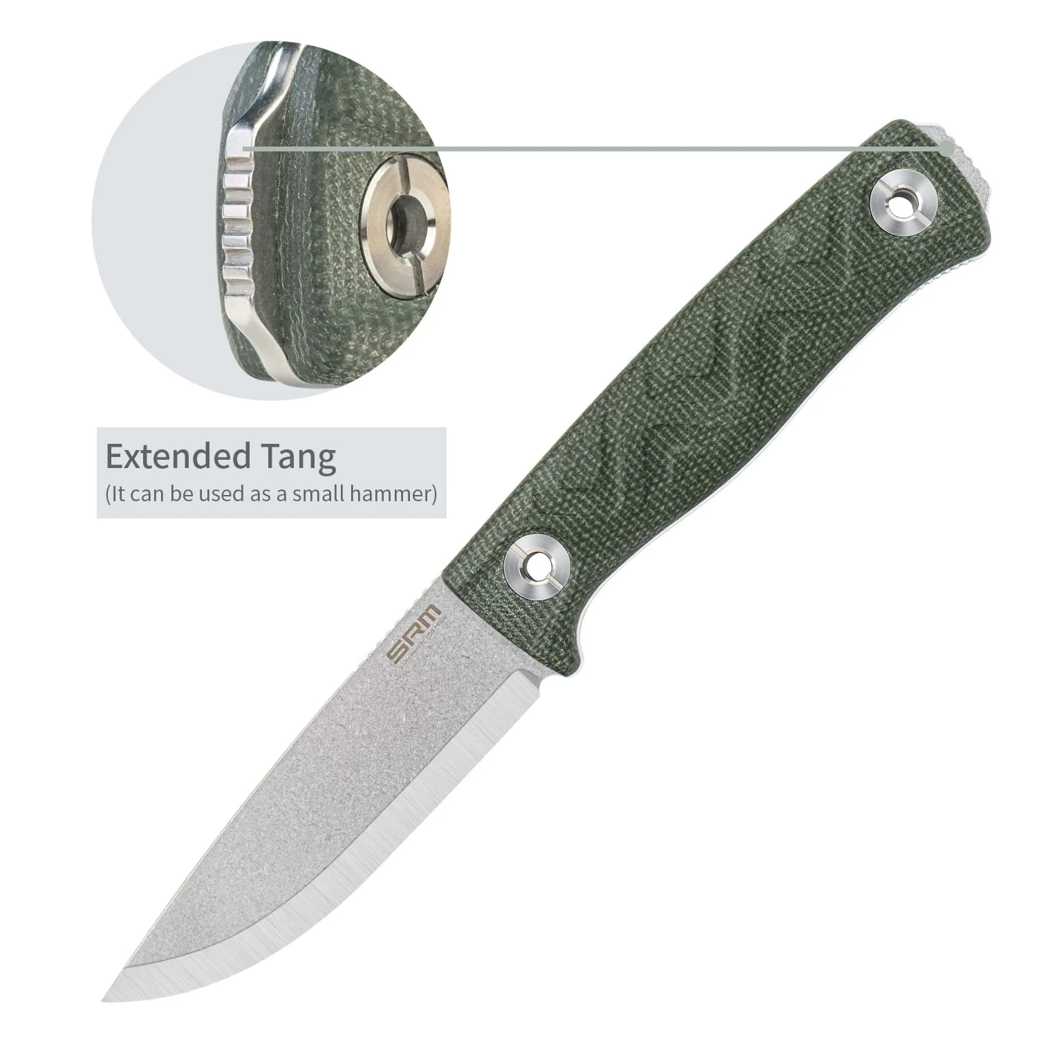 SRM Bushcut 702T-MP (3.89" 14C28N Blade, Micarta Handle) - Image 5