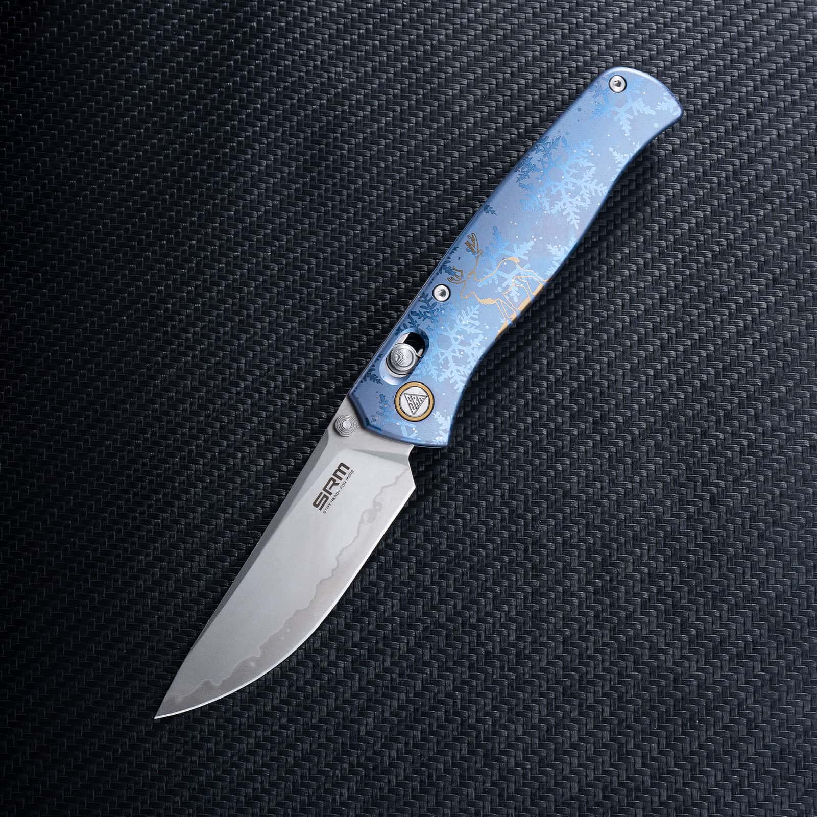 SRM Medal 255L-TU2 (Limited Edition, 3.2” Laminated 140Cr Steel Blade, Lasered Ti Handle) - Image 3
