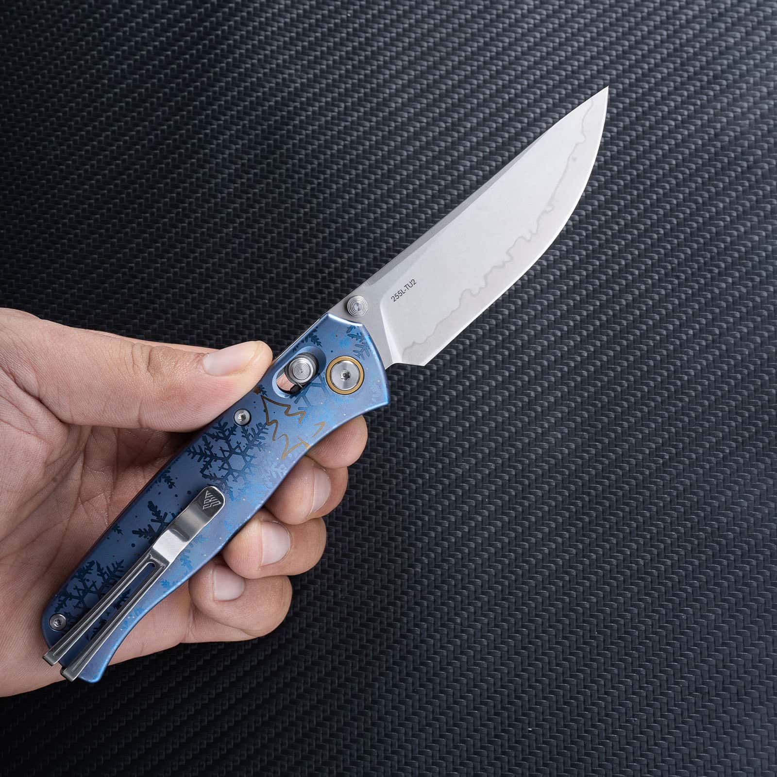 SRM Medal 255L-TU2 (Limited Edition, 3.2” Laminated 140Cr Steel Blade, Lasered Ti Handle) - Image 5