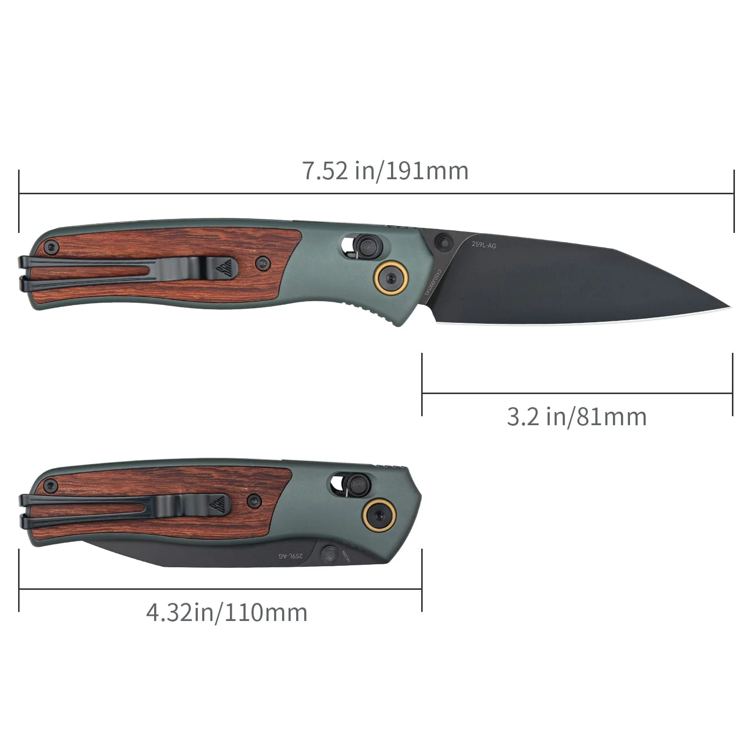 SRM Medal 259L-AG (3.18” 14C28N Blade, Aluminum Handle) - Image 6