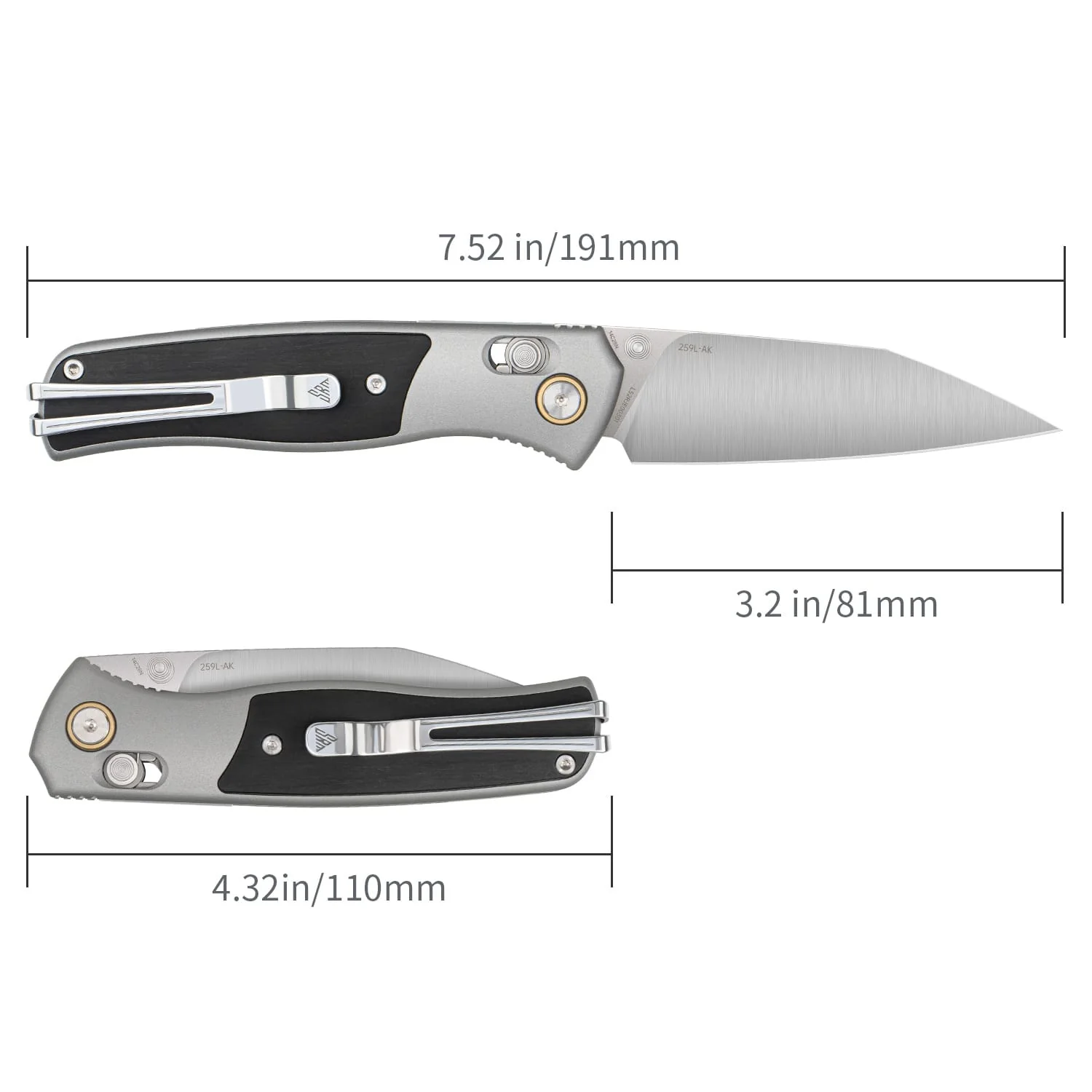 SRM Medal 259L-AK (3.18” 14C28N Blade, Aluminum Handle) - Image 7