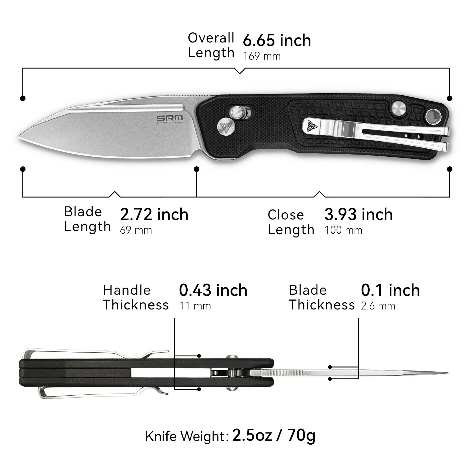 SRM Scout 7229-GB (2.72'' 14C28N Blade, G10 Handle) - Image 6