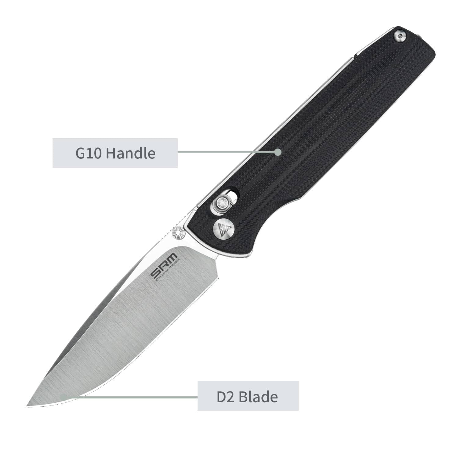 SRM Terrier 258L-GB (3.65" D2 Blade, G10 Handle) - Image 3