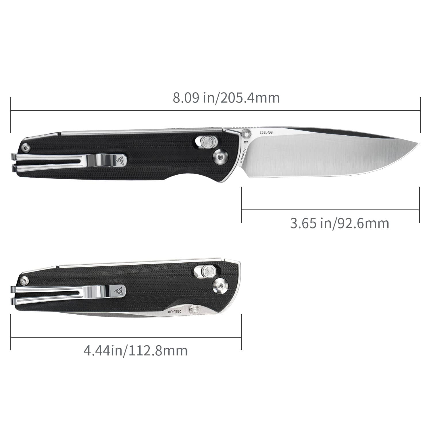 SRM Terrier 258L-GB (3.65" D2 Blade, G10 Handle) - Image 7