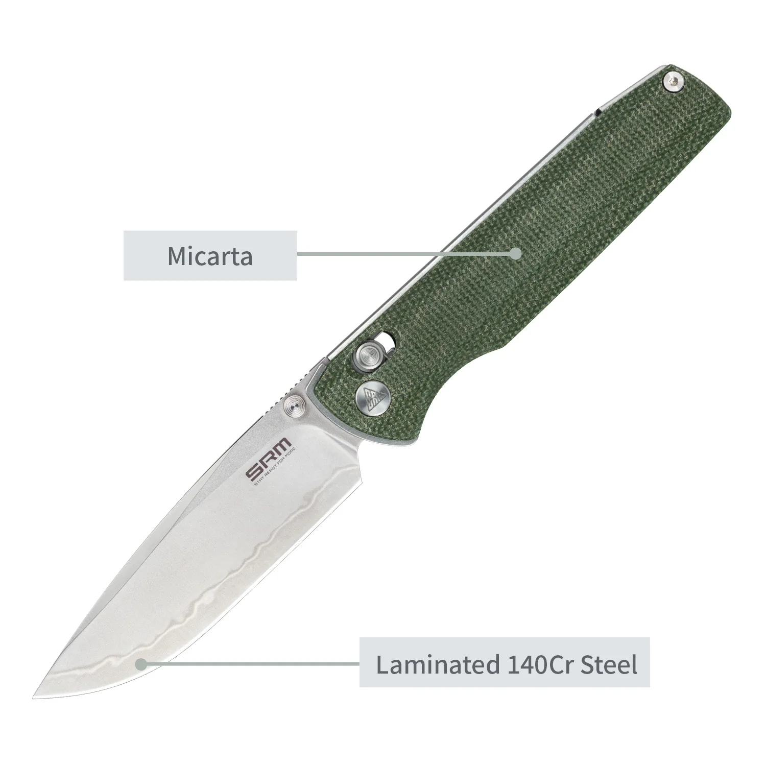 SRM Terrier 258L-MG2 (3.65" Laminated 140Cr Blade, Micarta Handle) - Image 6