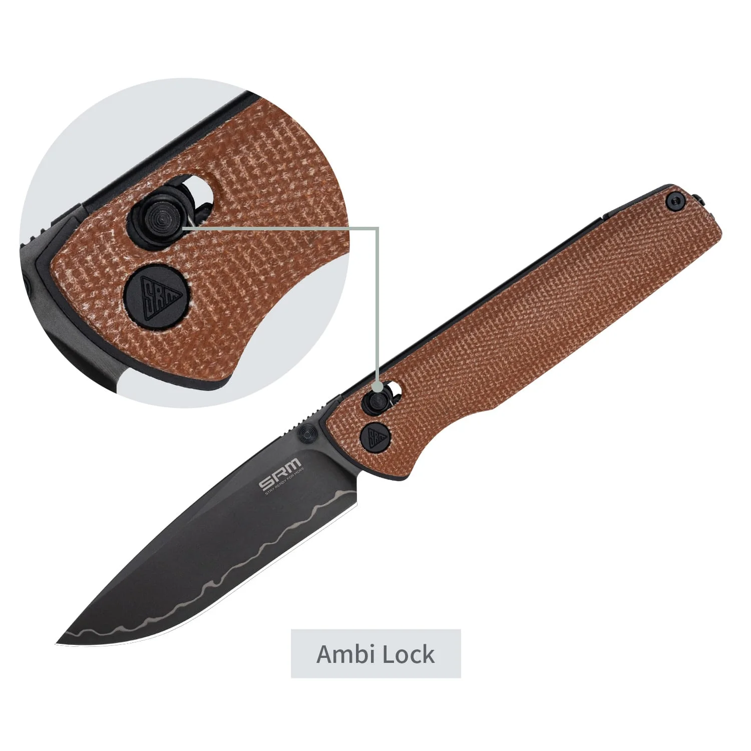 SRM Terrier 258L-MN2 (3.65" Laminated 140Cr Blade, Micarta Handle) - Image 3