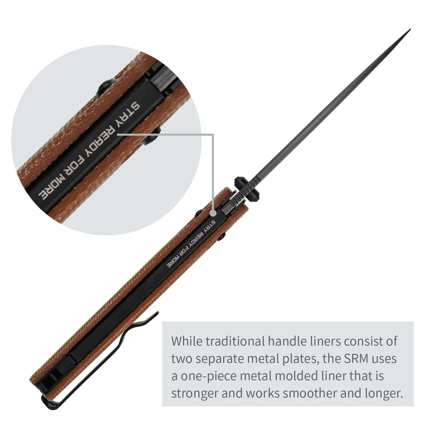 SRM Terrier 258L-MN2 (3.65" Laminated 140Cr Blade, Micarta Handle) - Image 5